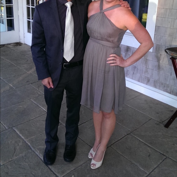 Grey chiffon wedding guest or bridesmaid dress - Picture 1 of 3
